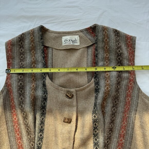 Rare Vintage Women Cooyah Boho Vest Wood Buttons Jamaican Approximately Small - Picture 6 of 12
